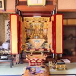 4尺前開き、赤梨地塗りの華やかなお仏壇。真宗大谷派、滋賀県大津市のお客様